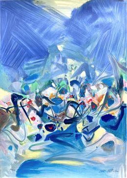 Print, Composition bleue, Chu Teh-Chun