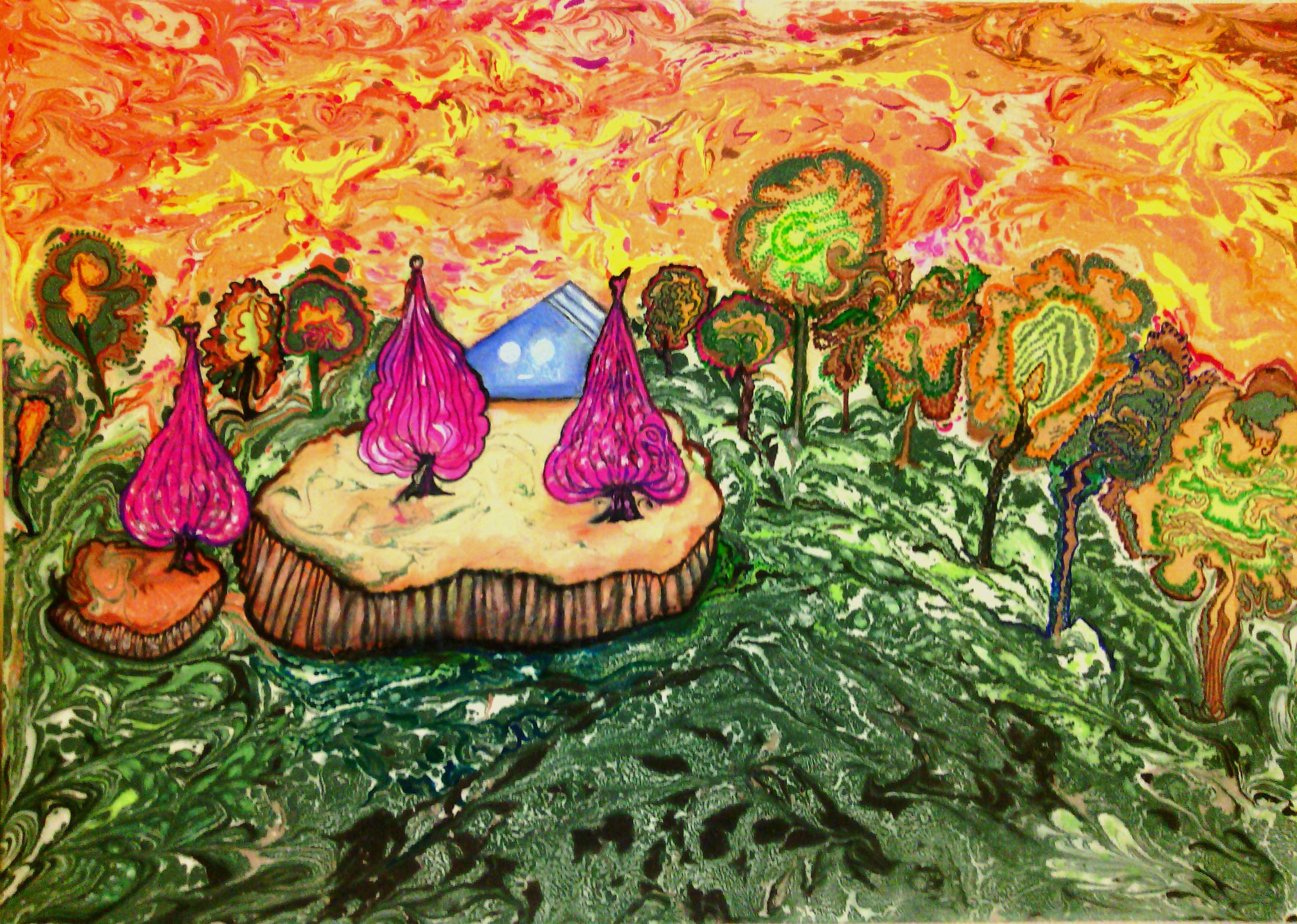 Lilya Volskaya, Flying islands - abstract landscape Lilya Volskaya, Flying islands - abstract landscape
