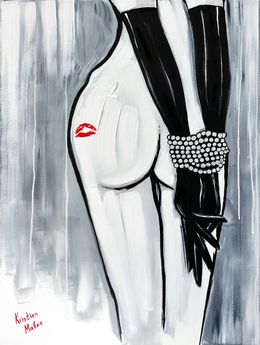 Gemälde, Bound by Pearls, Kissed by Red Lips, Kristina Mallen