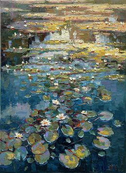 Peinture, Water lily pond, Evgeny Chernyakovsky