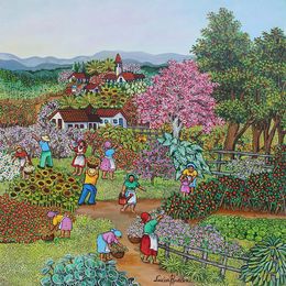 Painting, La campagne en fleur, Lucia Buccini