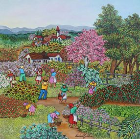 Gemälde, La campagne en fleur, Lucia Buccini
