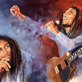 Gemälde, Bohemio. 'Bob Marley', José Luis Pagador Ponce