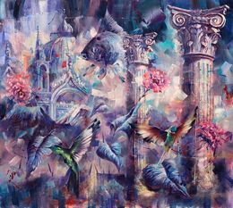 Painting, Bluebirds, Alexander Dobrodiy