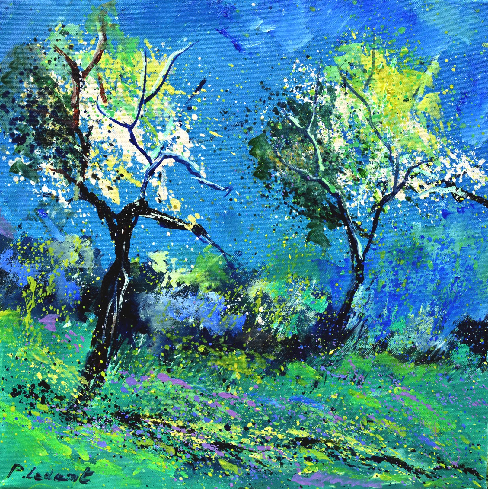 Pol Ledent, Two trees in spring Pol Ledent, Two trees in spring