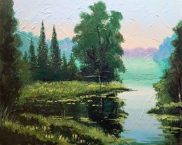 Gemälde, Forest Lake, Rakhmet Redzhepov (Ramzi)