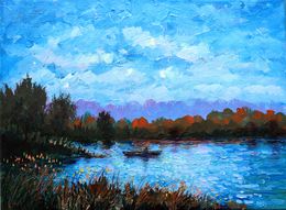 Gemälde, Fisherman and Pond, Rakhmet Redzhepov (Ramzi)