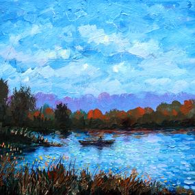 Gemälde, Fisherman and Pond, Rakhmet Redzhepov (Ramzi)