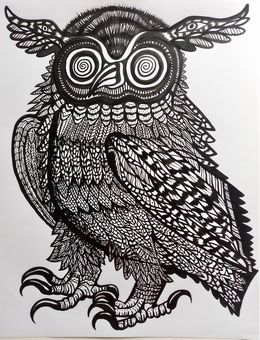 Fine Art Drawings, Hibou, Florent Meyer