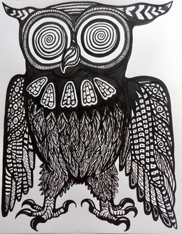 Fine Art Drawings, Hibou chelou, Florent Meyer