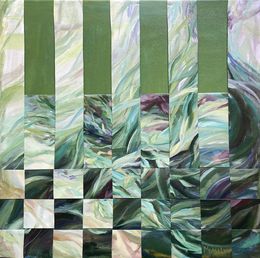 Painting, Path of Mindful Steps . Foliage green painting, Momalyu Liubov Kriuchkova