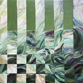 Gemälde, Path of Mindful Steps . Foliage green painting, Momalyu Liubov Kriuchkova