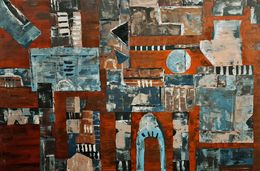Peinture, Rustic Geometric Abstract - The Vintage Collection, Vercmagnus Estuardo Chavez