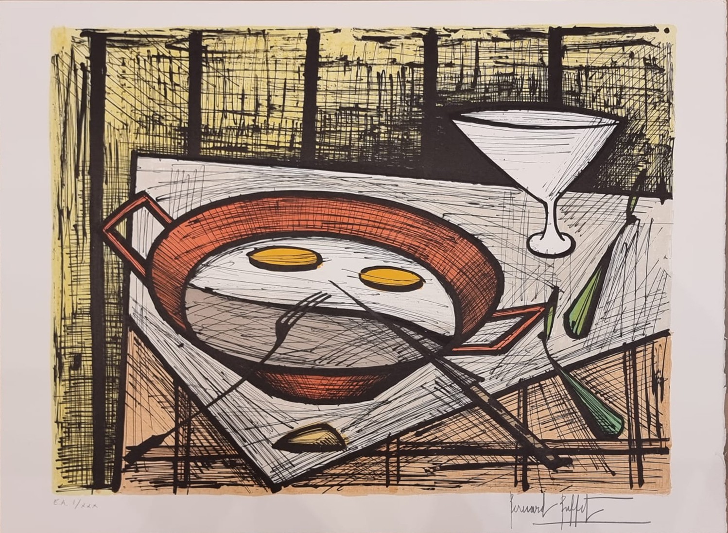 Bernard Buffet, Les oeufs sur le plat Bernard Buffet, Les oeufs sur le plat
