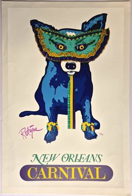 Édition, Carnival Time (White) - Blue Dog, George Rodrigue