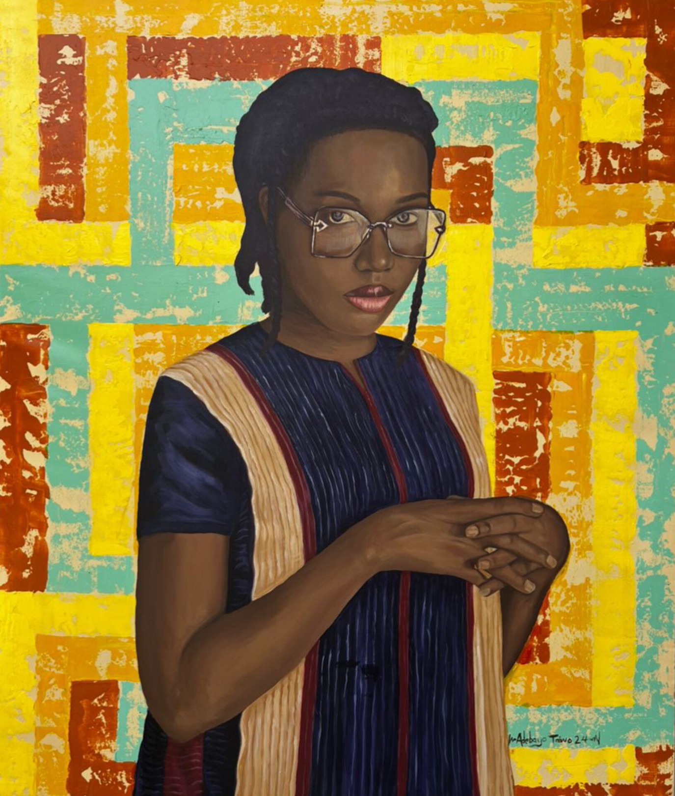 Adebayo Taiwo, Her Worth -21st Century, Contemporary, Figurative Portrait, Africa, Modern Women Adebayo Taiwo, Her Worth -21st Century, Contemporary, Figurative Portrait, Africa, Modern Women