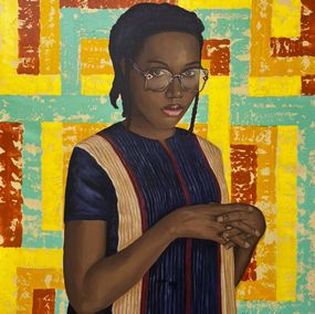 Gemälde, Her Worth -21st Century, Contemporary, Figurative Portrait, Africa, Modern Women, Adebayo Taiwo