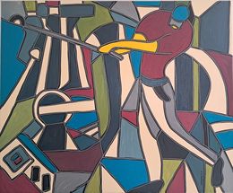 Peinture, Golfeur à Central Park, Patricia Kleyman