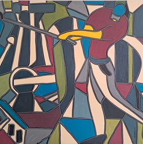 Gemälde, Golfeur à Central Park, Patricia Kleyman
