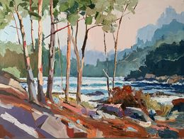 Gemälde, Trees on the coast. Landscape, Schagen Vita