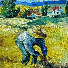 Gemälde, Farmer in the Golden Fields, Vahe Bagumyan