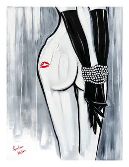 Print, Bound by Pearls, Kissed by Red Lips (Giclée Print), Kristina Mallen