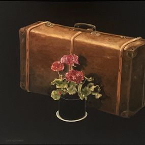 Gemälde, Suitcase and flowers, Meir Pichhadze