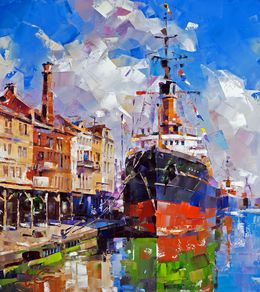 Painting, Between two banks - series Golden age, Volodymyr Gluhomanyuk