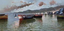 Peinture, Lights on the coast - Italy painting, Vittorio Colucci