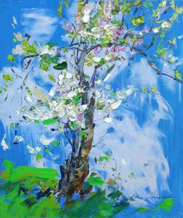 Peinture, Spring blue, awakening, Helen Shukina
