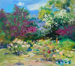 Peinture, The charm of a sunny garden, Helen Shukina