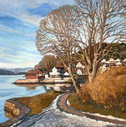 Painting, Last snow in Drøbak, Nadezda Stupina