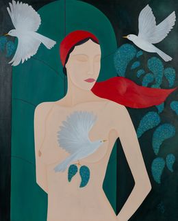 Peinture, Foulard rouge, Fannie Iribarnegaray