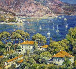 Gemälde, Azure harbor Cap-Ferrat, Andrii Chebotaru