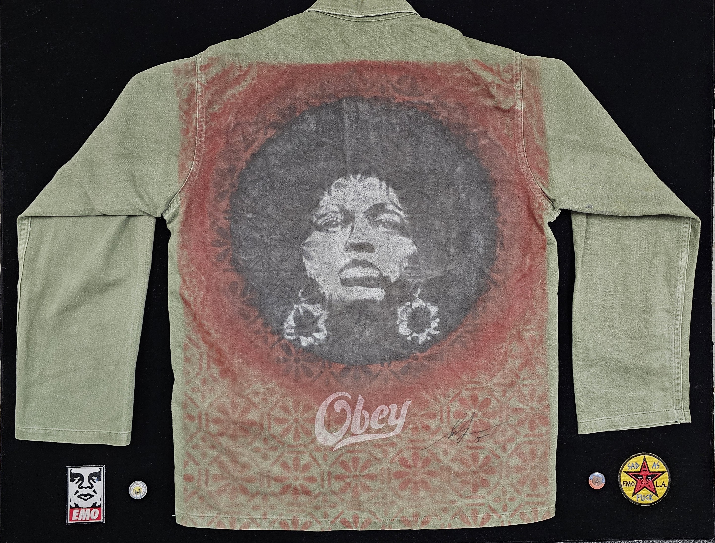 Shepard Fairey (Obey), Emo Night Angela Davis jacket Shepard Fairey (Obey), Emo Night Angela Davis jacket