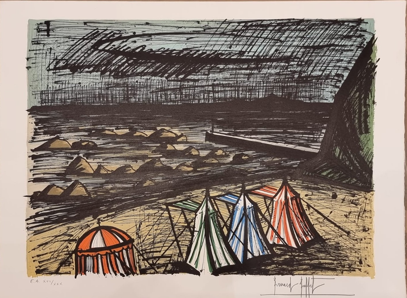 Bernard Buffet, Tentes sur la plage Bernard Buffet, Tentes sur la plage