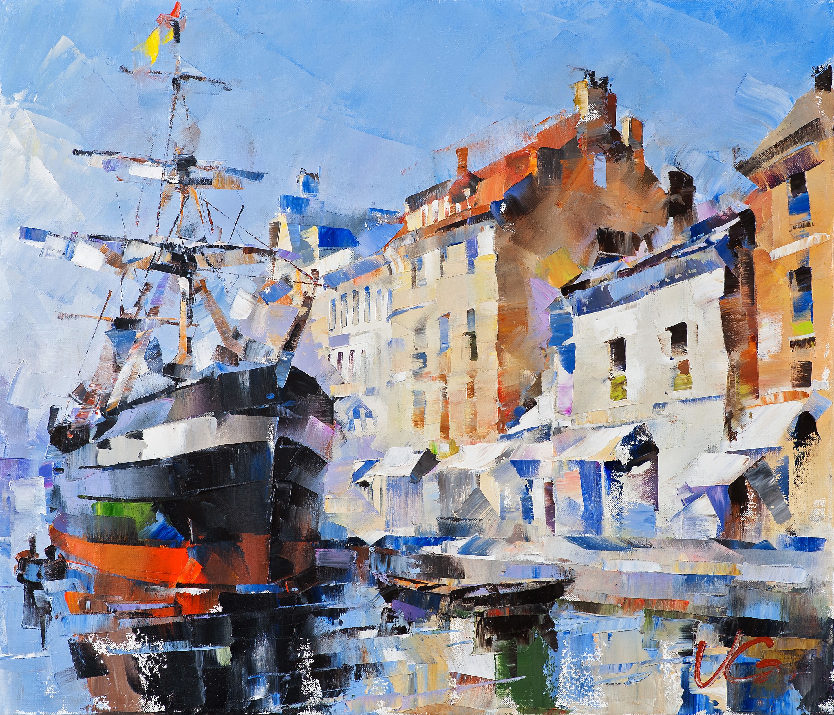 Volodymyr Gluhomanyuk, Ship in the Channel of Tranquility - series Golden age Volodymyr Gluhomanyuk, Ship in the Channel of Tranquility - series Golden age