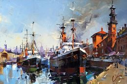 Painting, Morning bustle - series Golden age, Volodymyr Gluhomanyuk