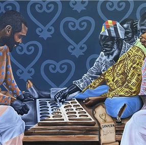 Gemälde, Sankofa - 21st Century, Contemporary, Figurative Portrait, African, Games, Growth, Gideon Kotey