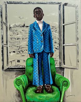 Painting, Boy With The Sky In His Eyes - 21st Century, Eyitayo Alagbe