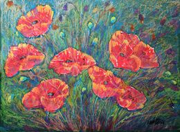 Gemälde, Poppies 4, Rakhmet Redzhepov (Ramzi)