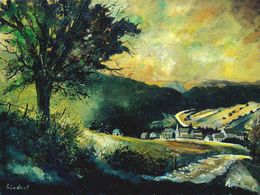 Painting, Village in my countryside, Pol Ledent