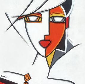 Gemälde, Couleur abricot, Martine Fauve Dechavanne