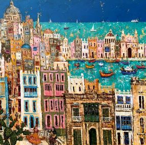 Gemälde, Balconies of Valletta, Malta, Ellie Hesse