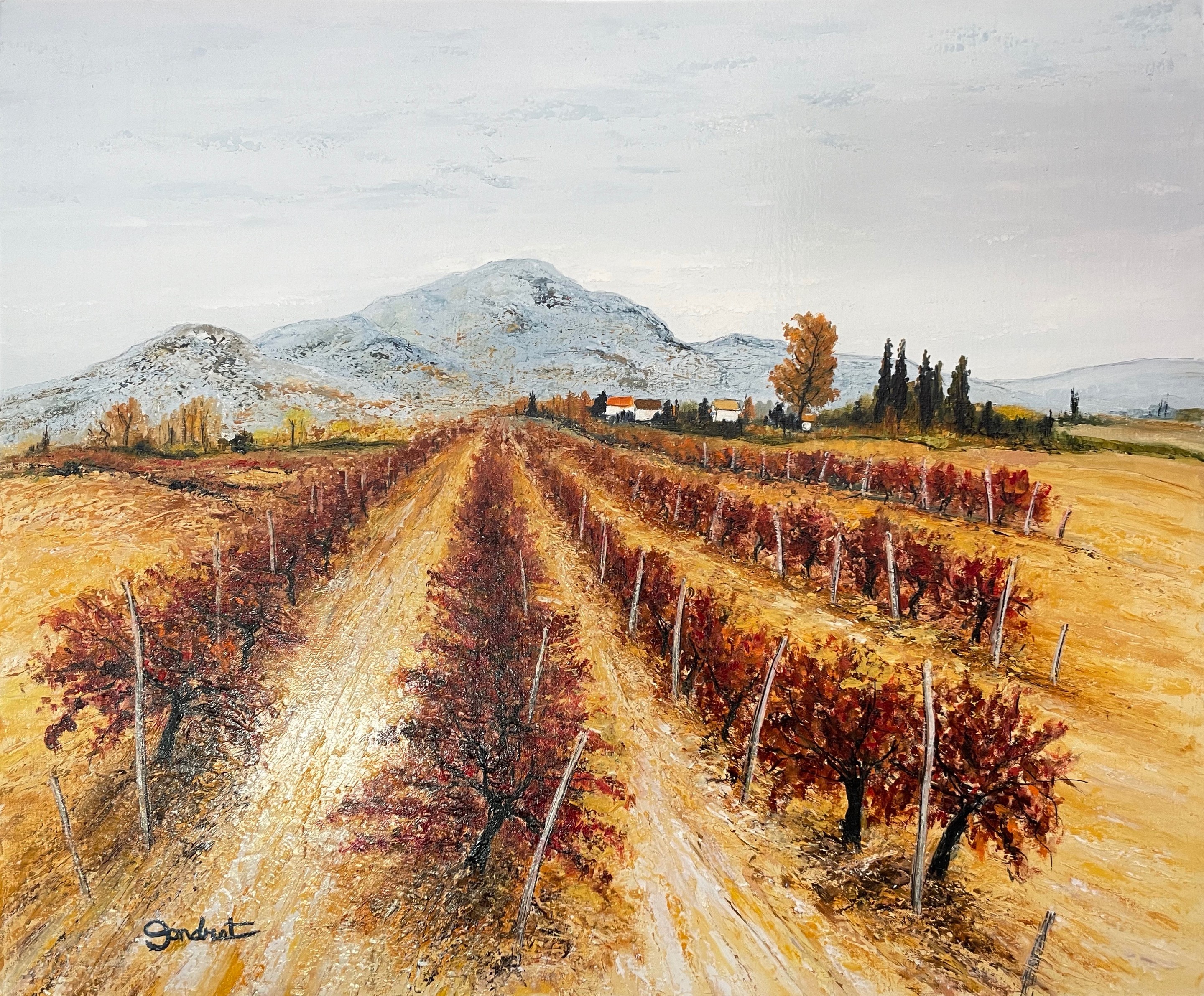 Lucien Gondret, Vignes en automne réf : CPBD1100 Lucien Gondret, Vignes en automne réf : CPBD1100
