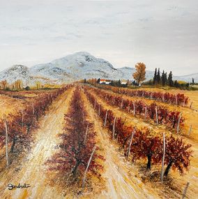 Painting, Vignes en automne  réf : CPBD1100, Lucien Gondret