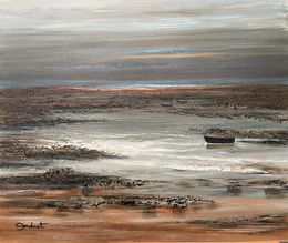 Gemälde, Marée basse au crépuscule, Morbihan réf : CPBD1099, Lucien Gondret