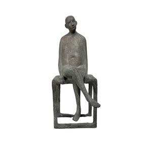 Sculpture, Homme Assis, Lucette Brandy