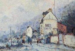 Peinture, Bord de Seine, Soleil couchant réf : CBPD1007, Jean Pierre Dubord