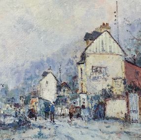 Gemälde, Bord de Seine, Soleil couchant réf : CBPD1007, Jean Pierre Dubord